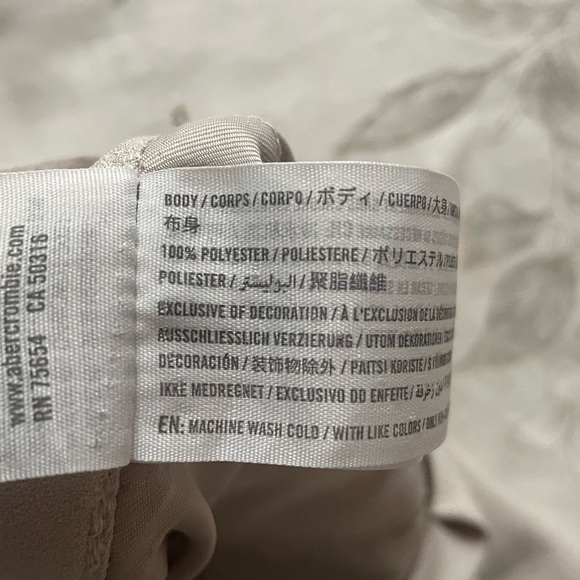 Abercrombie Sloane Tailored Wide Leg Trouser Pants Small Beige Cream Office Chic - Picture 7 of 10